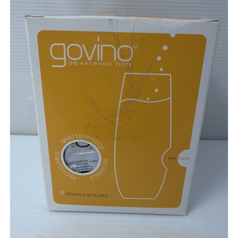 Govino Champagne Flutes - 8oz - Set Of 4 Shatterproof, Reusable, Recyclable